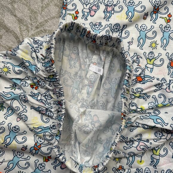 Roller Rabbit Cartoon Monkey Blue Pajama Set - Picture 5 of 7